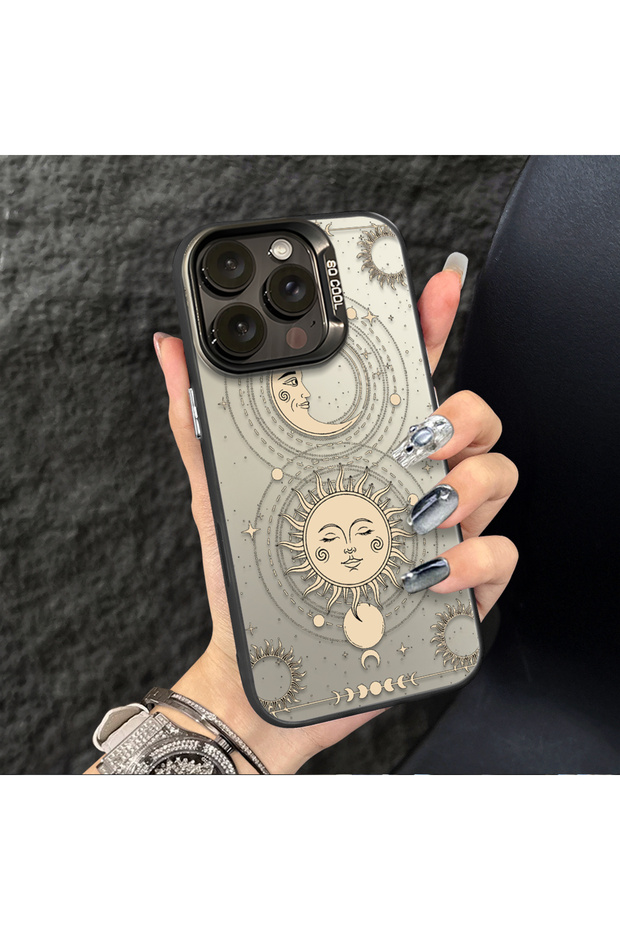 حافظة مضادة للسقوط متوافقة مع هاتف iPhone 16 Pro مصنوعة من السيليكون الصلب وذات نمط القمر - 7