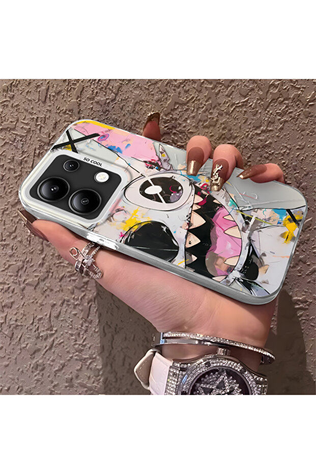 حافظة متوافقة مع هاتف Xiaomi Redmi Note 13 مصنوعة من السيليكون الصلب ومضادة للسقوط ونمط مطرز - 3