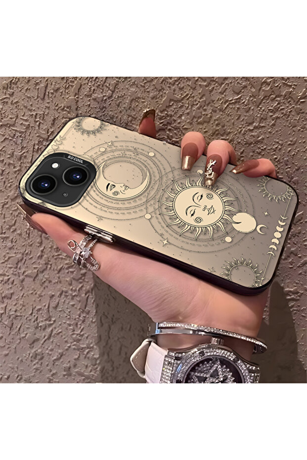 حافظة مضادة للسقوط من السيليكون المتوافقة مع هاتف iPhone 15 Plus/14 Plus، بنمط القمر - 3