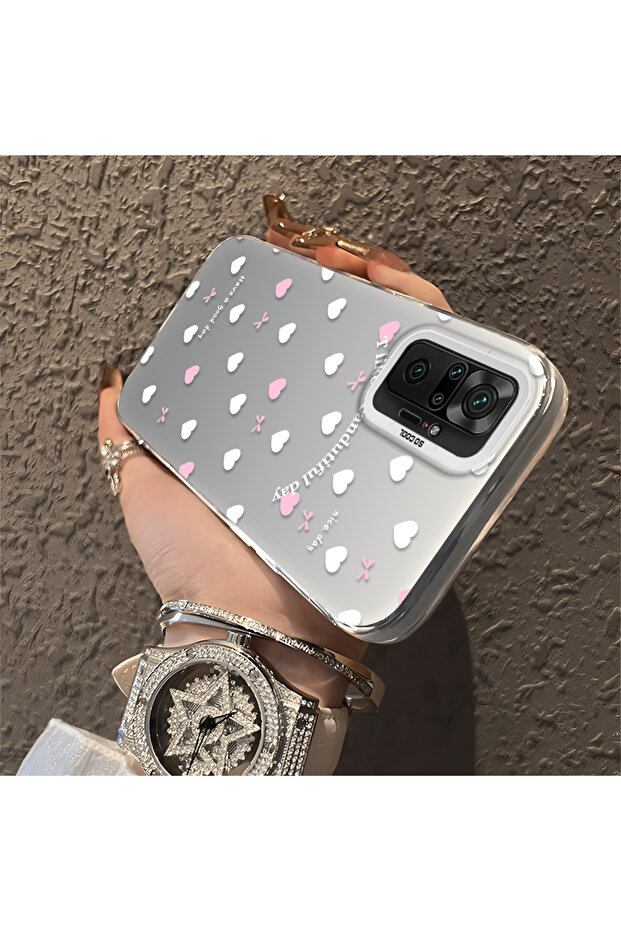 حافظة Xiaomi Redmi Note 10 Pro متوافقة مع الحافة السيليكونية الصلبة والمضادة للسقوط بنمط قلب - 3