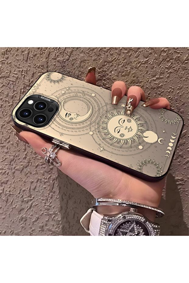 حافظة مضادة للسقوط من السيليكون المتوافقة مع هاتف iPhone 14 Pro Max، بنمط القمر - 2