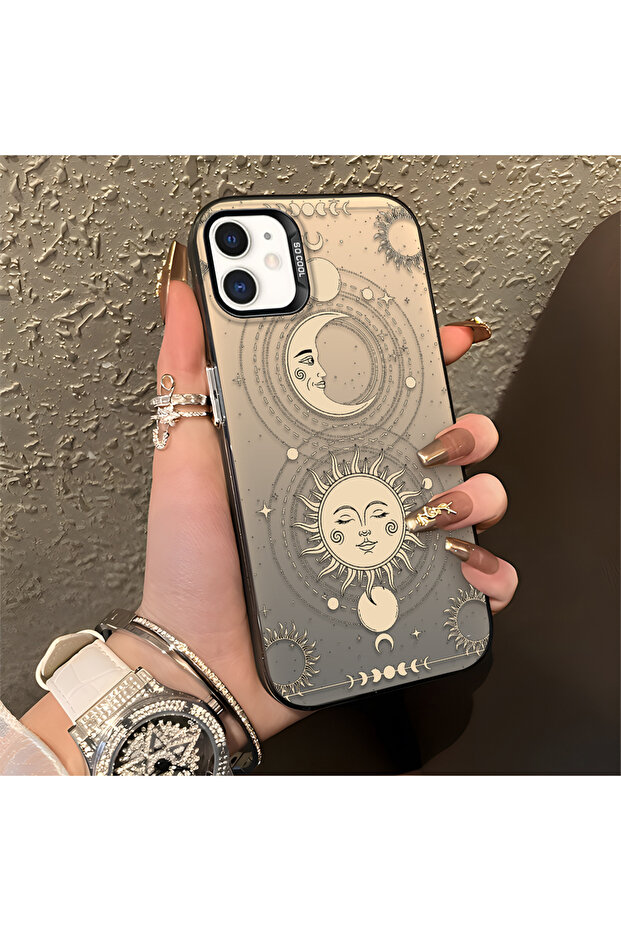 حافظة مضادة للسقوط من السيليكون المتوافقة مع هاتف iPhone 12، بنمط القمر - 4