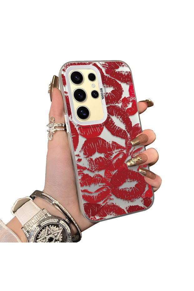 Samsung Galaxy S24 Ultra Compatible Silicone Edge Hard Back Anti-Fall Lip Pattern Case