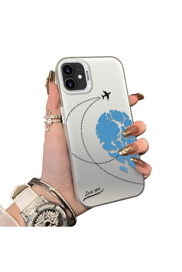 iPhone 11 Compatible Silicone Edge Hard Back Anti-Fall Valentine's Patterned Case