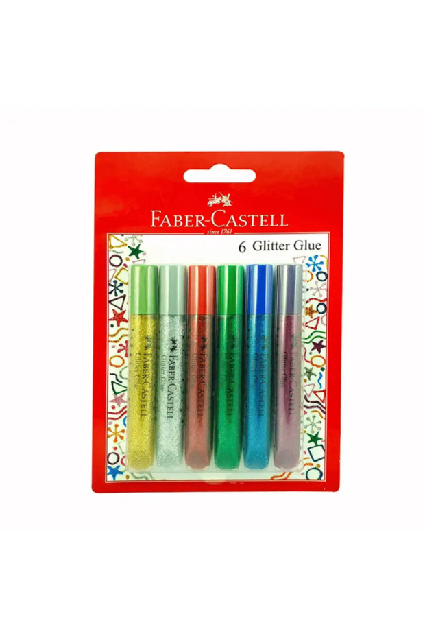 Castell Multi-Color Glitter Glue For DIY Arts And Crafts- 6pcs