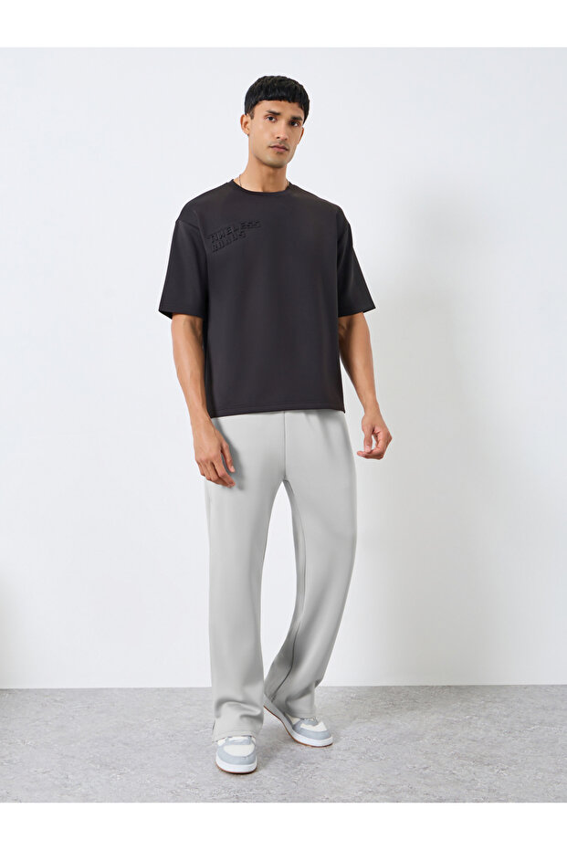 Men Grey Solid Oversized Joggers - 2