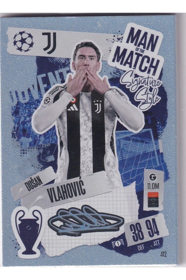 Match Attax Cl 24/25 No. 412 Dusan Vlahovic Signature Style