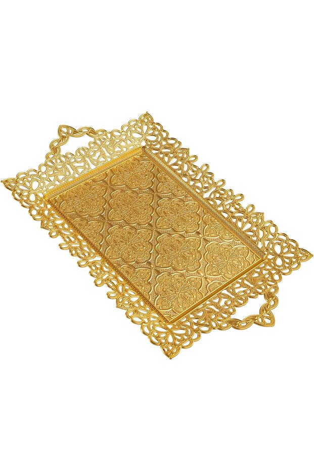 Mina 6-Person Cast Iron Coffee Promise Engagement Service Tray 27X44 cm