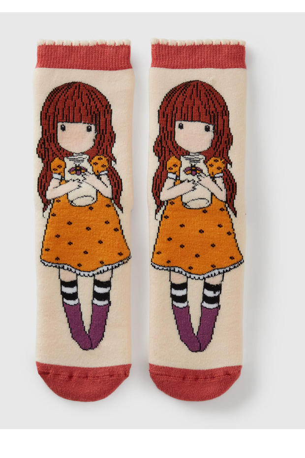 Boy's Cream Mix Character Printed Socks