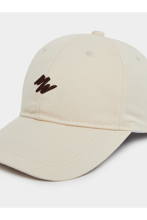قبعة بيسبول مطرزة باللون البيج - 2