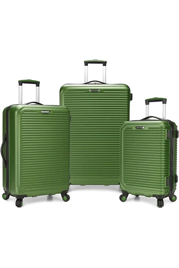 YU WELL 3-Piece Luggage Sets 20/24/28 inch Hard Shell ABS+PC Expandable Design Spinner Wheels Green