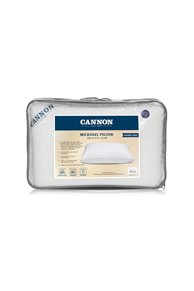 Microgel Pillow, Breathable Cotton Shell 47X72+2.5CM