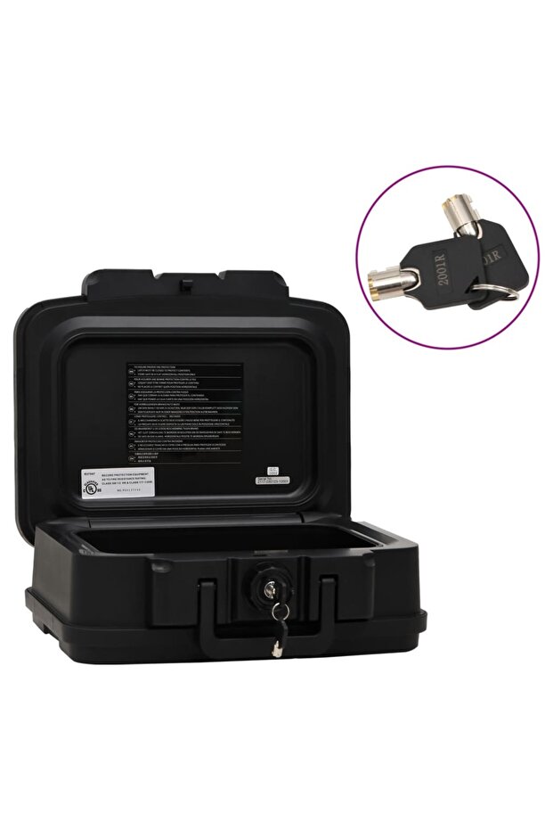 Safe Box Black 38x32.5x16.5 cm