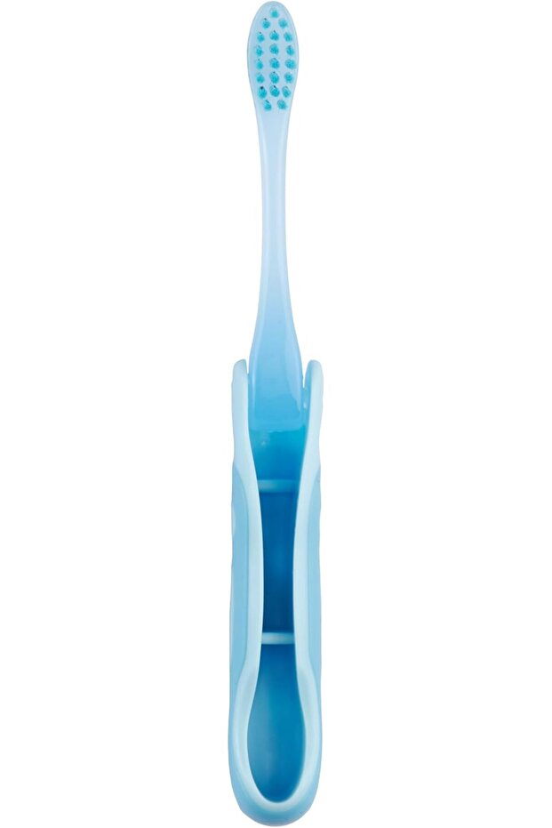Go-Kidz Foldable Toothbrush for Children, Blue, Ages 3-5, UltraX Bristles, Compact Travel De