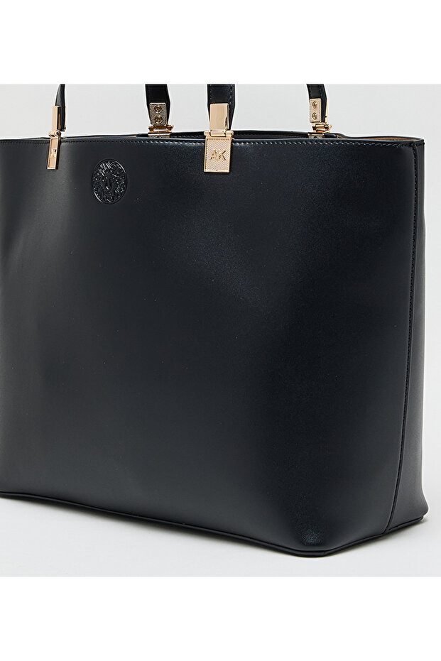 Solid Pu Zip Closure Tote Bag - 5