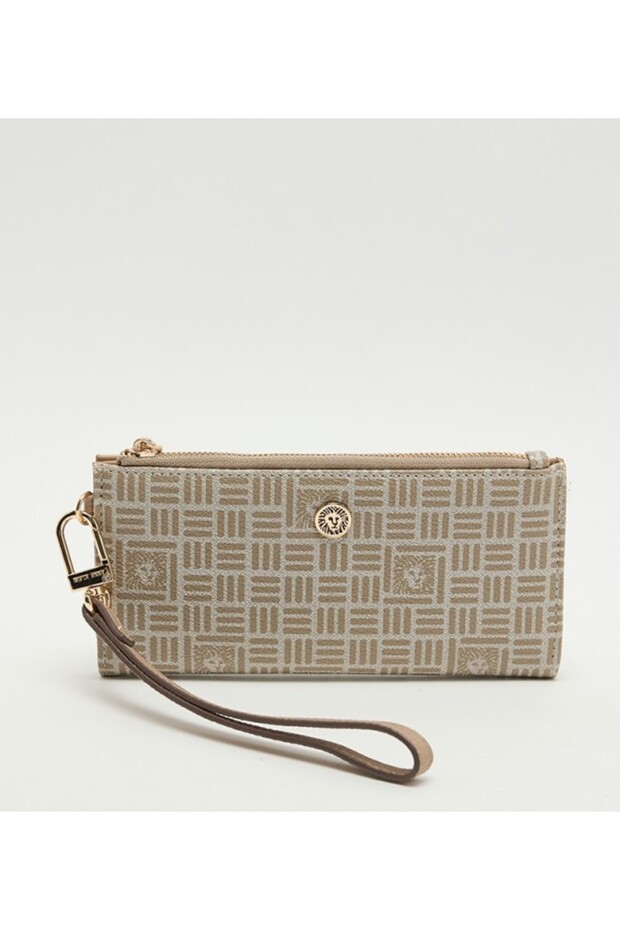 Patterned Zippered Bi-fold Wallet