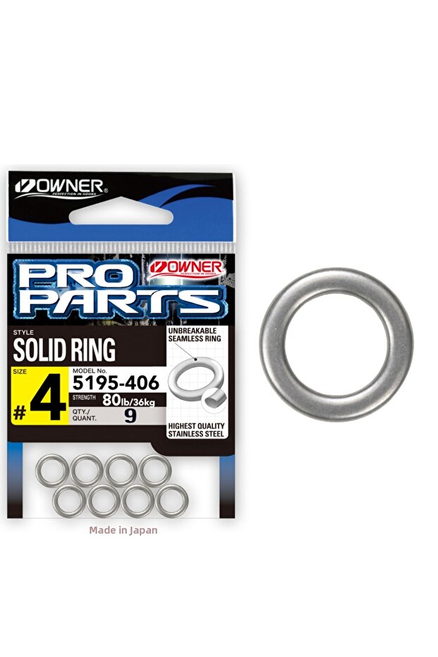 5195 Solid Ring - Closed Ring, # 4 80Lb/36Kg, 9 Pieces - 1