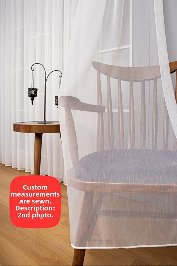 Tulle Curtain Plain Simple Patternless Tulle Curtain Suitable for All Rooms Linen Non-Wrinkle Bamboo Ttm Tight Pleat