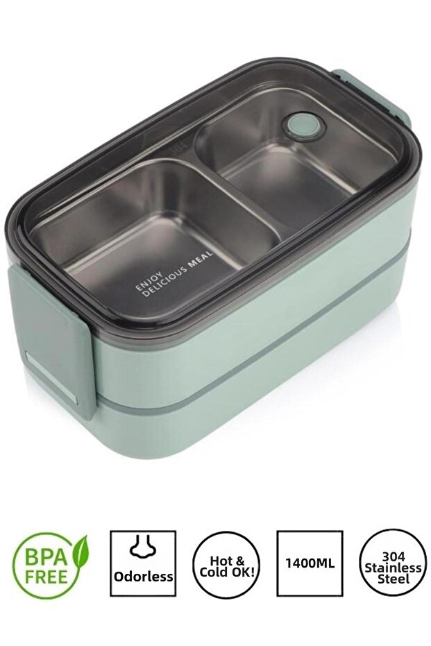 Horly Two-Layer Stainless Steel Easy Lock Travel Bowl
