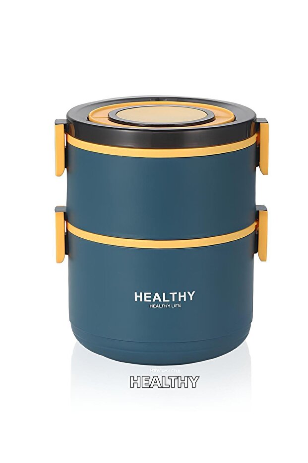 Steel Two Layers 1600 ml Food Storage Container Sefertası (Not Hot Keeping) Cin563Mv