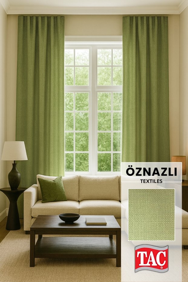 Natural Texture Linen Look Background Curtain – Extra-Firm Gathered, Rich Color Cartel Model, Simple and Stylish