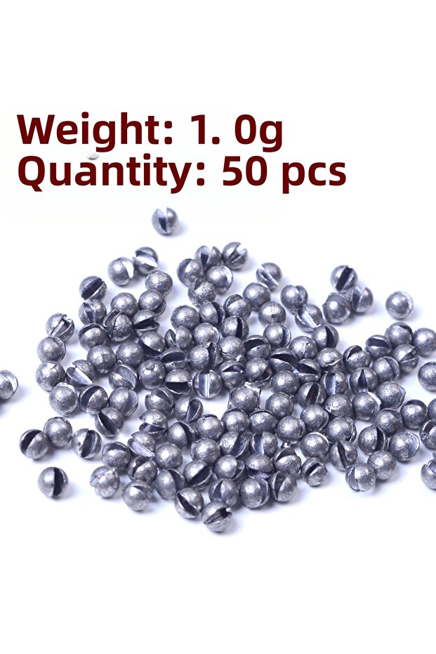 50pcs 1.0g DNDYUJU 50pcs Round Split Shot Fishing Weights Lead Explosion Sinker Fishing Float Weigh