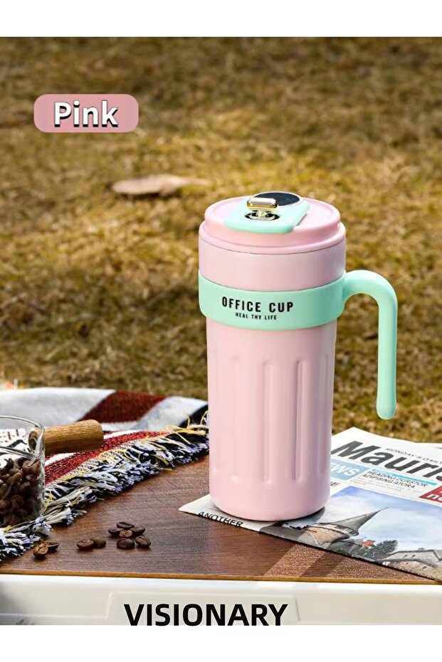 Stainless 316 Steel Thermos with Digital Display 650ml Anti-Slip Cup Mug Thermos