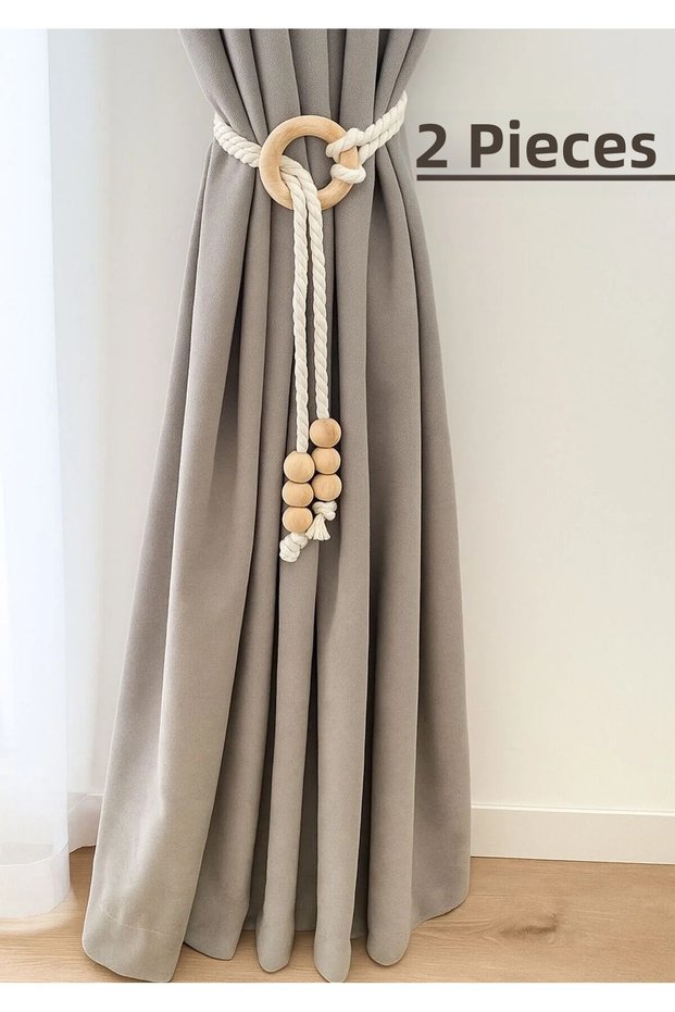2 Pieces Bohemian Style Curtain Tie – Backdrop Curtain Compatible Handmade Decorative Curtain Tie Ornament
