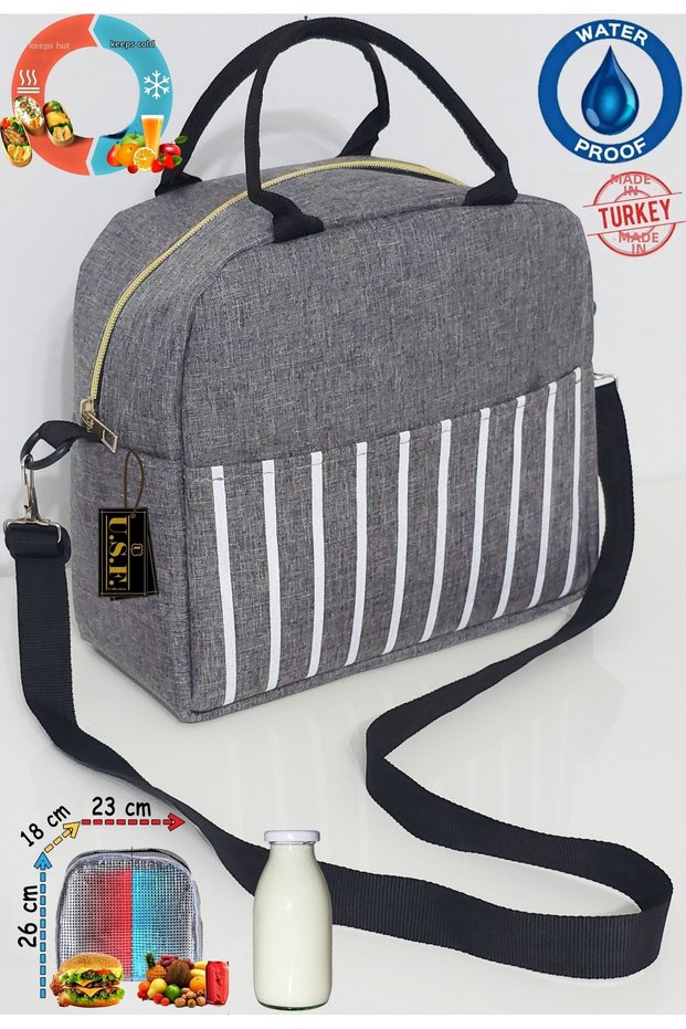 Hot and Cold Insulated Thermal Thermos Food Carrier Bag with Strap for Meals, Food, Nutrition, and Food Delivery
