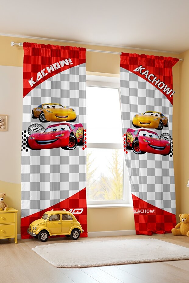 Lmq Mcqueen Patterned Children's Baby Room Background Curtain (Single Wing Pricing)