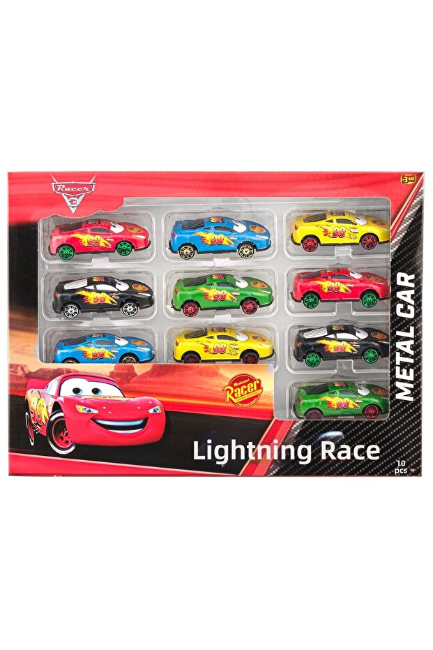 10-Piece Lightning Mcqueen Car Set Toy 10 Cars