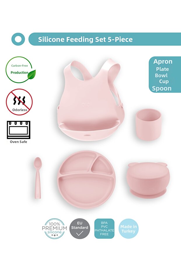 Pinky Pink Silicone Nutrition Set of 5