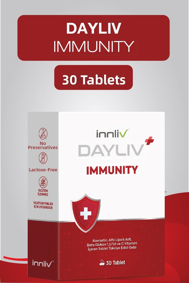 Immunity, Immunity Vitamin Containing Beta Glucan(1,3/1,6), Quercetin, D3 K2, Alpha Lipoic Acid 30 Tablets