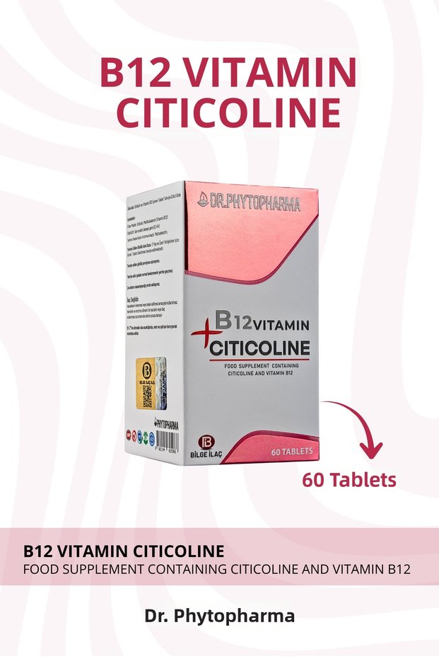 Food Supplement Containing Sitikolin and Vitamin B12 60 Tablets