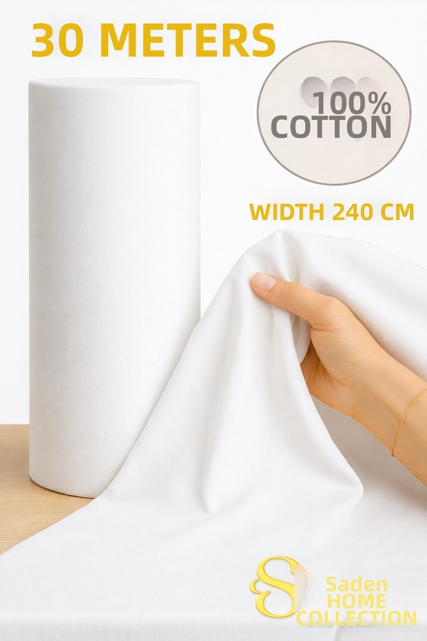 30 Meters of Flat Bed Sheet Fabric - Sheet Fabric Width: 240 cm (1 Roll)