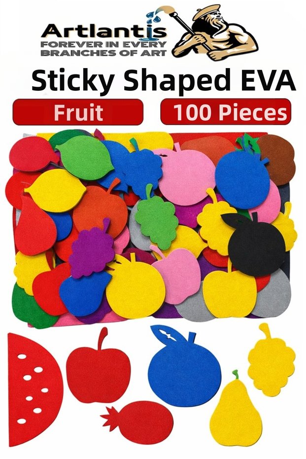 Shaped Eva Adhesive Fruit 100 Pieces 1 Pack Self-Adhesive Eva Sticker Preschool Daycare Kindergarten