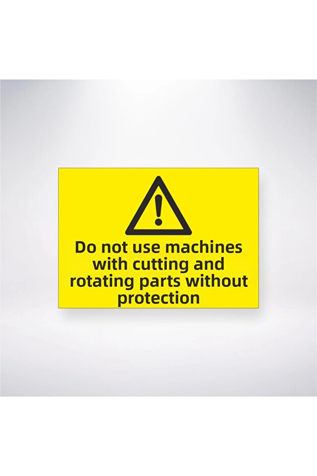 Protective-Free Use of Cutting and Rotating Parts Machines 21X35 Back to Back Adhesive Sticker