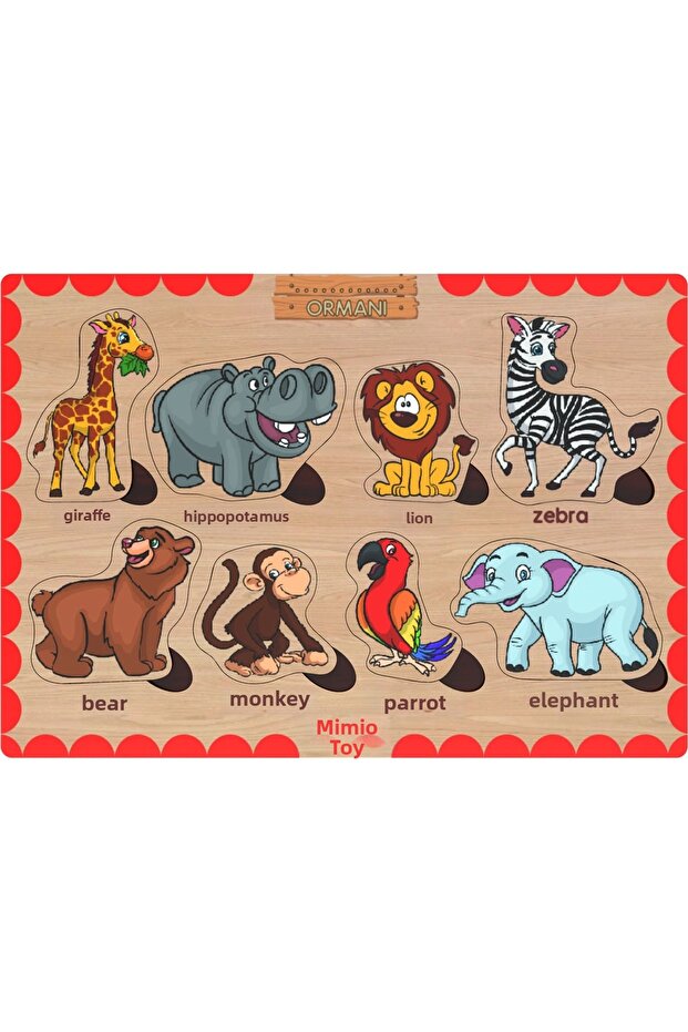 Wooden Turkish Forest Animals Educational Puzzle