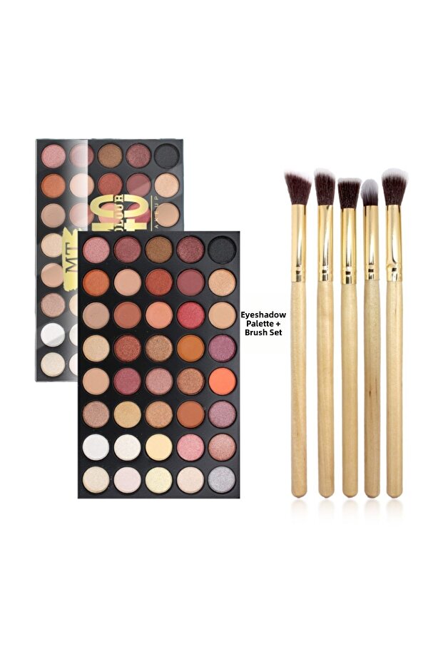 مجموعة مكونة من 40 لونًا من ظلال العيون + مجموعة فرشاة لظلال العيون - 1
