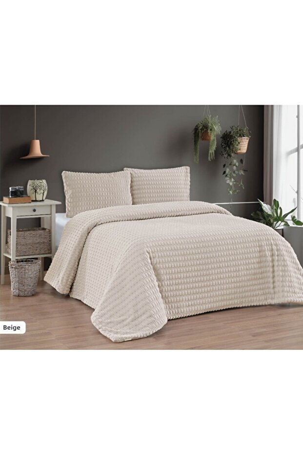 Velora Nova Double Comforter Duvet Set - 3 Pieces - with Original Bag - Beige