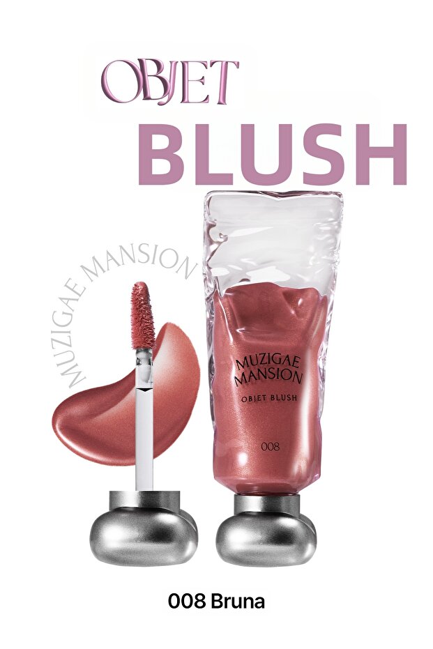 Liquid Blush with Light Structure and Skin-Integrated Glossy Finish Muzigae Mansion Objet Blush (008 Bruna)