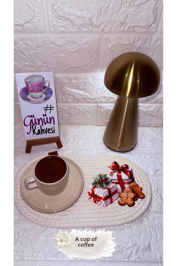 Design Handmade Cotton Cord Rope - Coffee Presentation Mat - Bi Cup Happiness Series Presentation Mat - Ecru