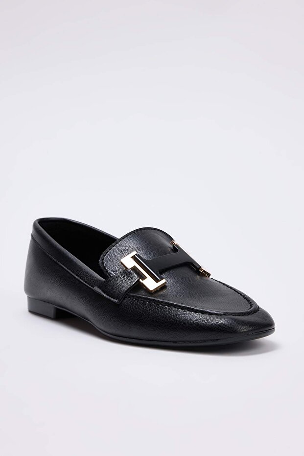 Siyah Toka Detaylı Kadın Loafer TAKSS26LA00009 - 5