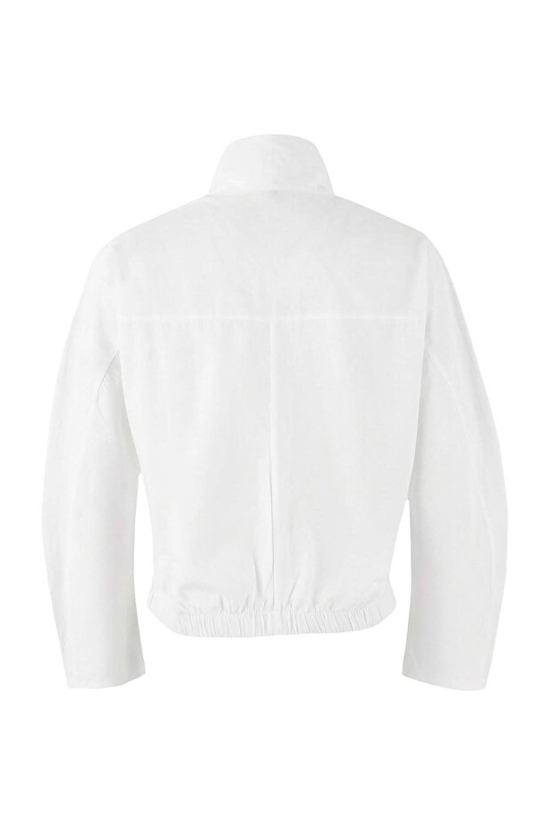 Trendyolmilla Wardrobe Essentials – Beyaz V Yaka Dokuma Bluz | TWOSS26BZ00091 - 6