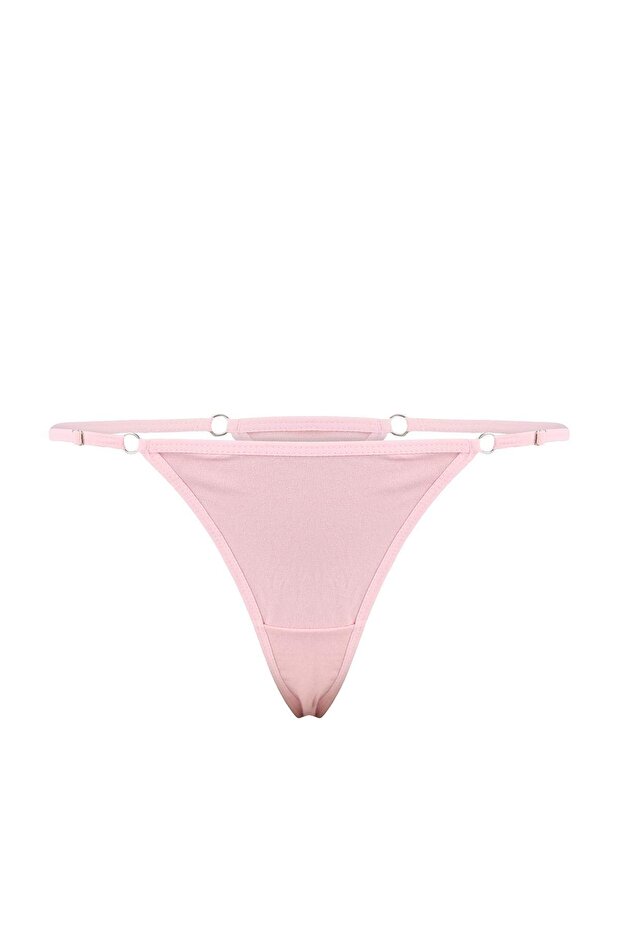 Pembe-Çok Renkli 3'lü Pamuklu Kalp Desenli Tanga Külot THMSS26KU00010 - 10