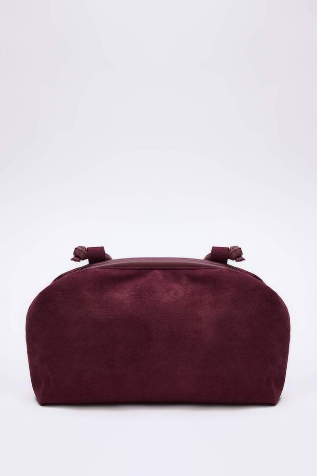 Bordo Süet Mıknatıs Kapmalı Ayarlanabilir Askılı Mini Boy Kadın Omuz Çantası TAKSS26OC00043 - 3
