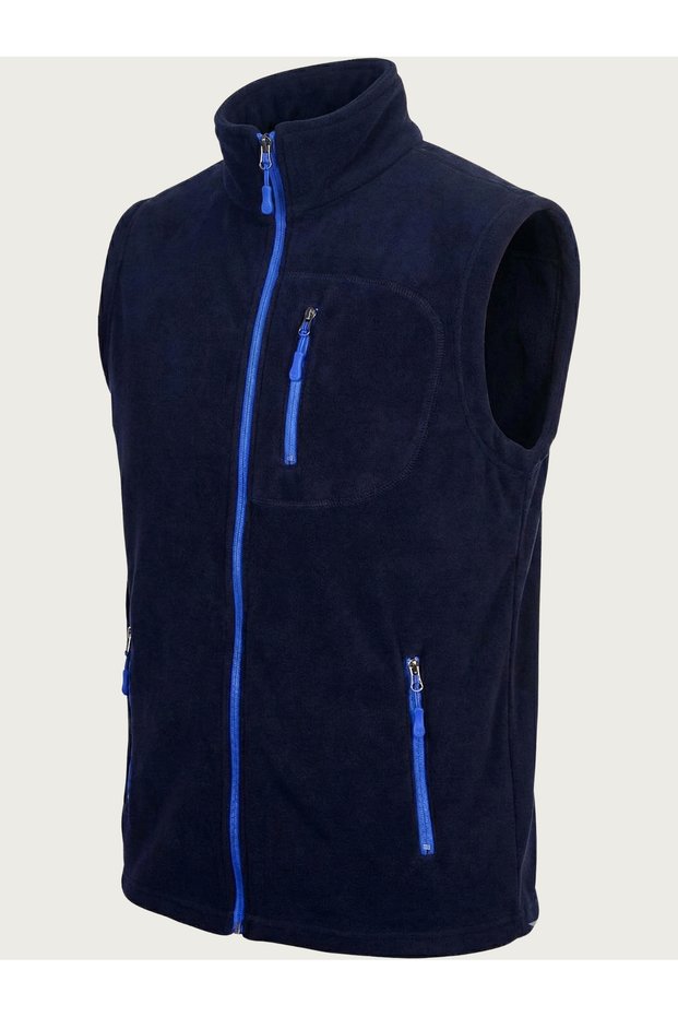 Store Men's Fleece Vest Full-Zip Outdoor Sports Vest with 3 Pockets 8 Colors