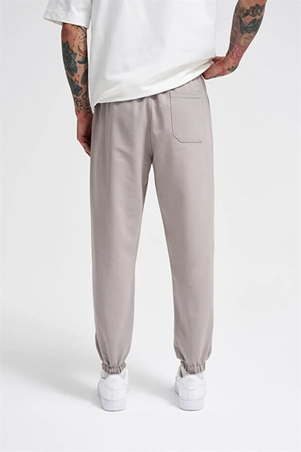 Basic Regular Elasticated Cuff 3-Pocket Jogger Sweatpants Light Gray - 5