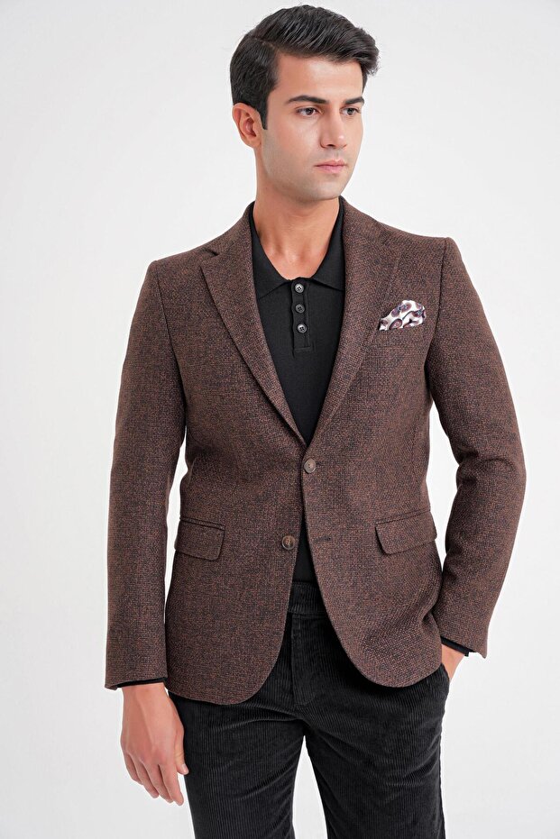 C 718 CEKET Slim KAHVE - 1