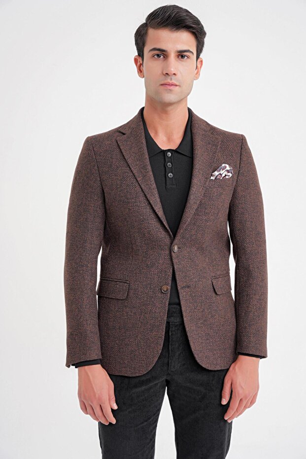 C 718 CEKET Slim KAHVE - 2